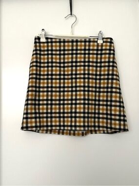 Wilfred Plaid Mini Skirt in Mustard, Black & Cream
